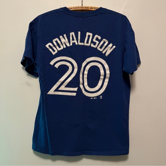 Toronto Blue Jays Josh Donaldson Medium Name Number Blue T-Shirt‎ MLB Baseball - Picture 9 of 11